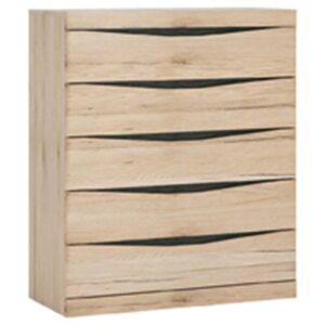 Komoda Summer typ 34 5S san remo jasne/arusha/srs mdf – nowoczesny design, funkcjonalność, jasne kolory