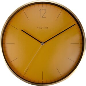 Zegar ścienny Essential Gold pomarańczowy – nowoczesny design, elegancki kolor, idealny do każdego wnętrza