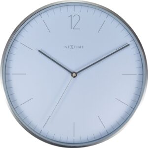 Zegar ścienny Essential Silver biały – elegancki design, nowoczesny styl, metalowa obudowa