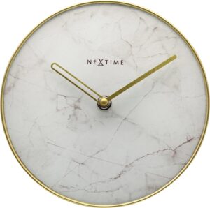 Zegar stołowy Marble Table biały – elegancki design, nowoczesny styl, marmurowa podstawa