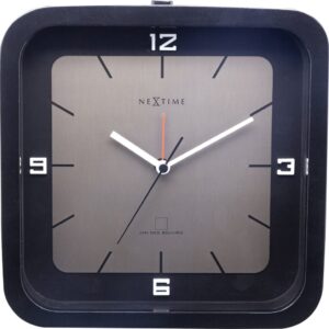 Zegar stołowy Square Alarm czarny – nowoczesny design, funkcja alarmu, minimalistyczny styl
