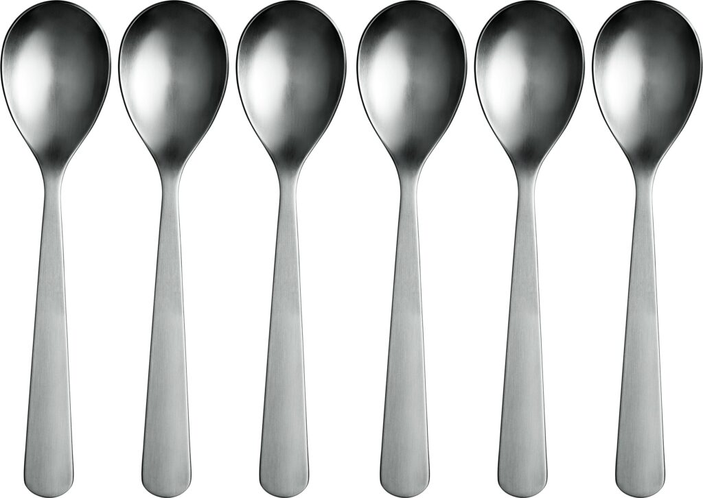Łyżki Normann Copenhagen 6 szt. – elegancki design, stal nierdzewna, ergonomiczny kształt
