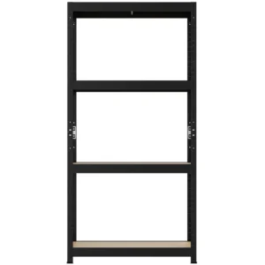 Regał metalowy magazynowy czarny 150x75x30 cm – 4 półki, 50kg nośności, nowoczesny design