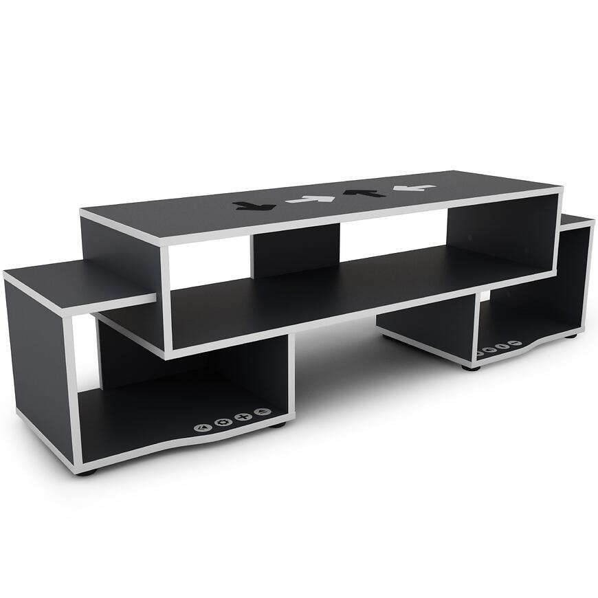 Szafka RTV Matrix 140 grafit/biały – nowoczesny design, funkcjonalne wnętrze, idealna do salonu