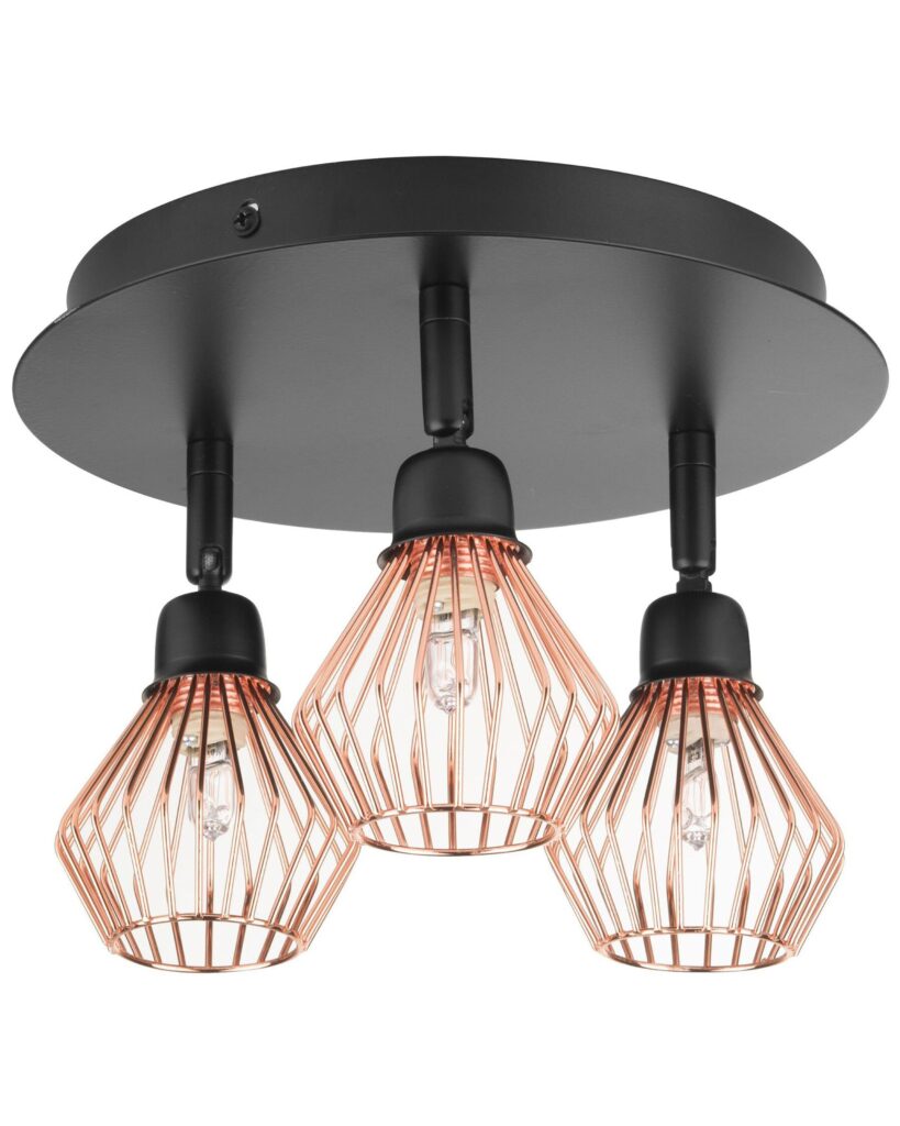 Lampa spot 3-punktowa VOLGA Regulowana Metal Czarny