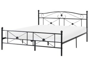 Łóżko Metal RODEZ 160 x 200 cm Czarny