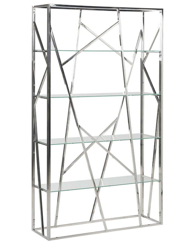 Regał 4 półki HOXIE Metal 175 cm Srebrny