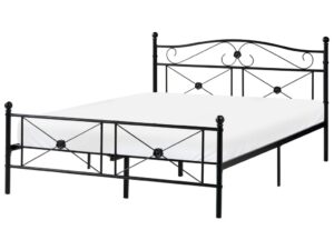 Łóżko Metal RODEZ 140 x 200 cm Czarny