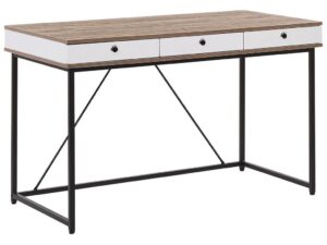 Biurko HINTON Brązowy/ biały 120 cm 60 cm ze schowkiem