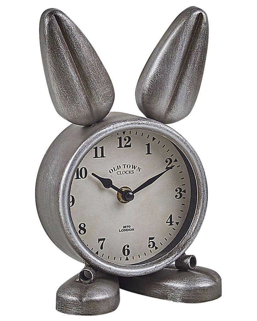 Zegar biurkowy THUSIS 15 cm Metal Srebrny