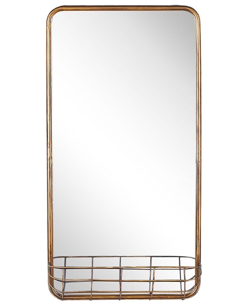 Lustro ścienne MACON 40 cm 80 cm Metal Złoty