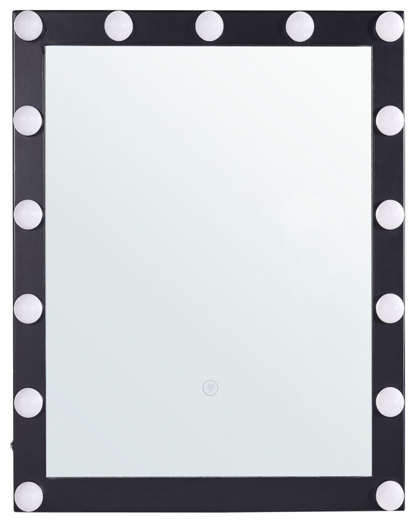Lustro łazienkowe LED ODENAS 50 cm 60 cm Czarny