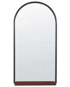 Lustro ścienne z półką DOMME 40 cm 67 cm Metal Czarny