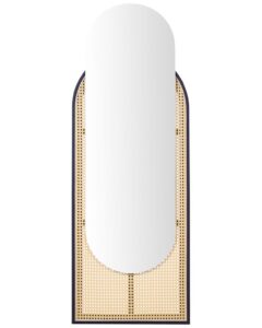 Lustro ścienne NEVERS 53 cm 143 cm Technorattan Naturalny