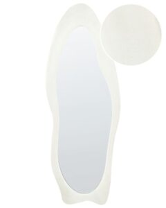 Lustro ścienne REIGNY 57 cm 160 cm Welur Biały