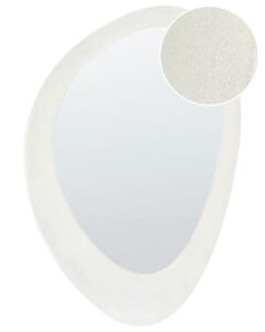 Lustro ścienne AUDES 60 cm 90 cm Welur Złamana biel