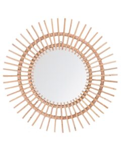 Lustro ścienne STENEN 76 cm 76 cm Rattan Beżowy