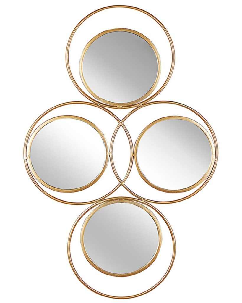 Lustro ścienne LESCAR 50 cm 80 cm Metal Złoty