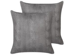 Zestaw 2 poduszek dekoracyjnych CONSTYLIS Bawełna 45 x 45 cm Ciemnoszary Jednolity