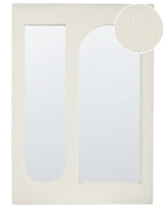 Lustro ścienne MARCIGNY 70 cm 100 cm Boucle Złamana biel