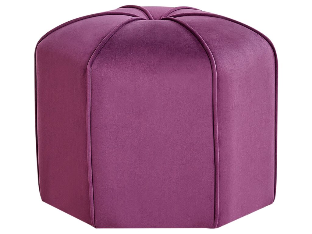 Puf WISHEK Welur Purpurowy
