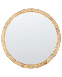 Lustro ścienne ANLEZY 80 cm 80 cm Rattan Naturalny