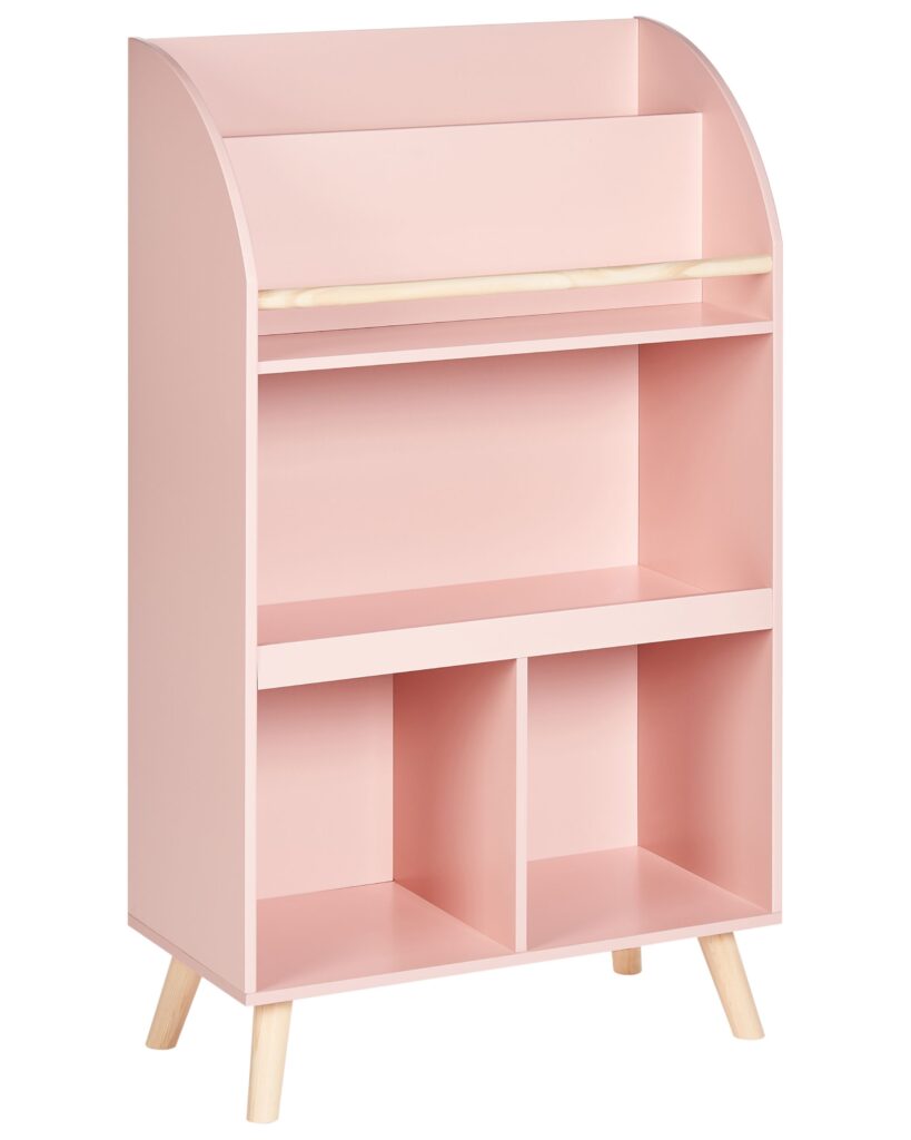 Regał na książki 3 półki LILOET 102 cm Pastelowy róż