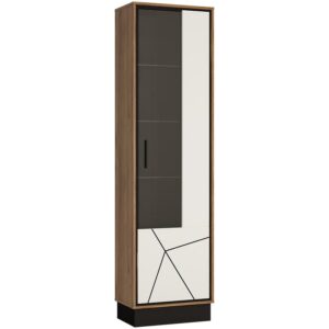 Witryna Brolo BROV01P 1D – elegancka witryna, dąb catania, czarna perła, mdf biały hg
