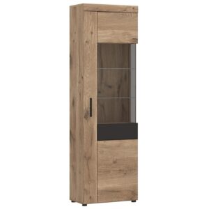 Witryna Grano GRNV01R 1D – nowoczesny styl, dąb viking, PVC dąb viking, PVC szary kosmos