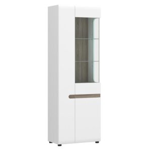 Witryna Linate typ 01 prawa 3D biały alpejski/trufla/mdf biały l – nowoczesny design, wysoka jakość, funkcjonalność
