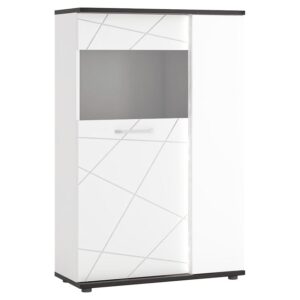 Witryna Venezia VENV02R 2D biały alpejski/dąb vicenza czarny/mdf biały l – nowoczesny design, funkcjonalność, elegancja