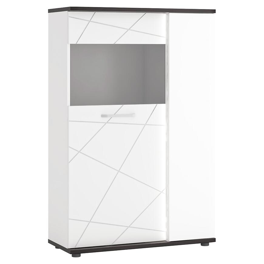 Witryna Venezia VENV02R 2D biały alpejski/dąb vicenza czarny/mdf biały l – nowoczesny design, funkcjonalność, elegancja
