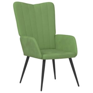 vidaXL Fotel, jasnozielony, obity aksamitem