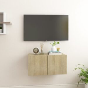 vidaXL Szafki wiszące pod TV, dąb sonoma, 60x30x30 cm