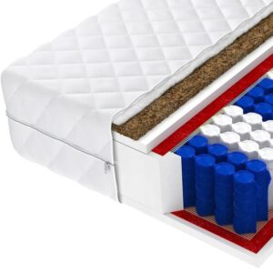 Materac HOME PLUS 120×200 pocket 9 stref kokos