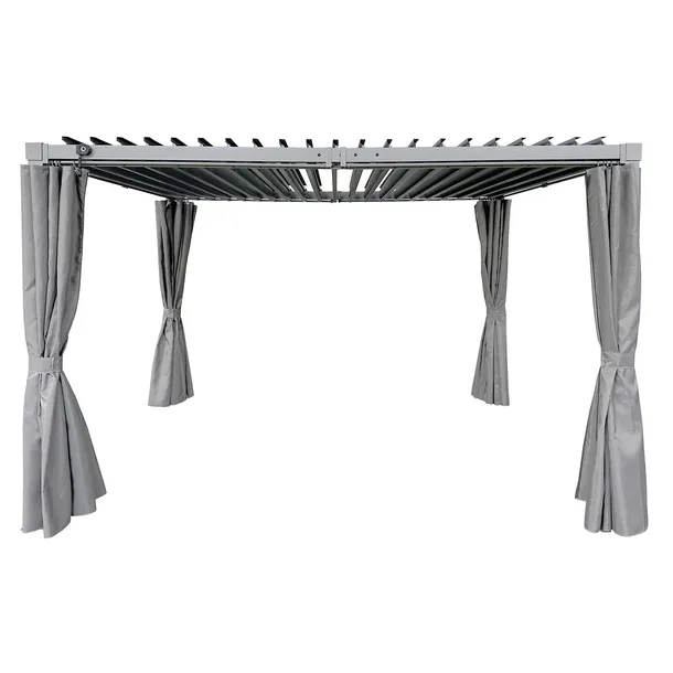 Pergola multiklimatyczna 3×4 z zasłonami regulowany stalowy dach 12mkw