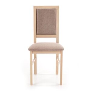 Krzesło do jadalni tapicerowane beżowe / dąb sonoma Sylwek 1 – elegancki design, komfort siedzenia, trwałe materiały