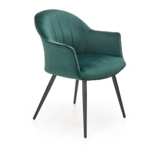 Krzesło do jadalni tapicerowane zielone K468 – elegancki design, komfortowe siedzisko, trwała tapicerka