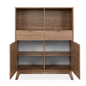 Komoda wysoka z szufladami i drzwiami dekor bambusa mat 101 cm Boobang