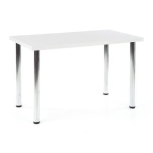 Stół do jadalni biały / chrom mat 120 x 68 cm Modex – nowoczesny design, trwałe materiały, idealny do każdego wnętrza