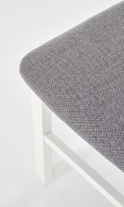 Krzesło do jadalni drewniane tapicerowane szare / białe Gerard 3 – elegancki design, wygodne siedzisko, trwałe materiały
