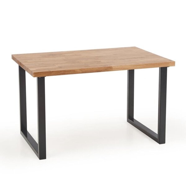 Stół loftowy dąb naturalny / czarny mat 120 x 78 cm Radus
