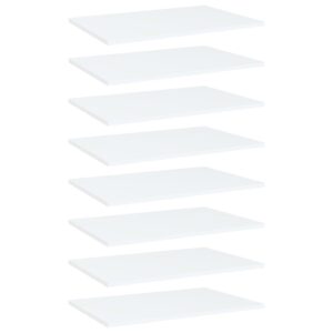 vidaXL Półki na książki, 8 szt., białe, 60x40x1,5 cm, płyta wiórowa