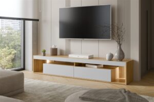 Szafka RTV dąb tajga/ szara mat 200 cm Verona