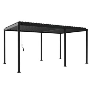 PERGOLA OGRODOWA TARASOWA ZADASZENIE MIRADOR SOLID 80 3×5 m SZARA STALOWA