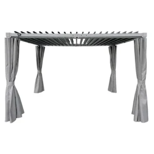 Pergola multiklimatyczna 3×3 z zasłonami z regulowanym stalowym dachem 9mkw