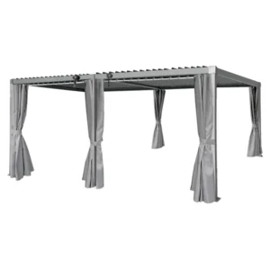 Pergola multiklimatyczna 3x6m z zasłonami regulowany stalowy dach 18mkw