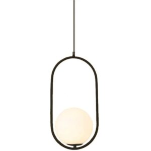 White Ball Elipse Black – lampa wisząca w stylu art deco do sypialni