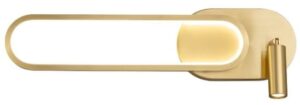 Arya Brass 48 – kinkiet nowoczesny regulowany, elipsa LED, jasny mosiądz
