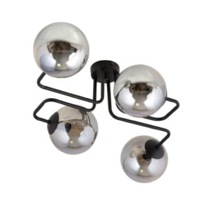 Brendi 4 BL – plafon, lampa sufitowa, cztery klosze grafitowe